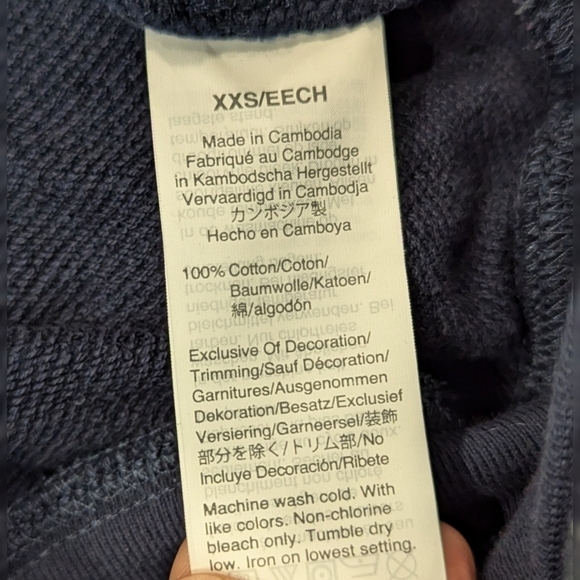 J. Crew Navy Le Ski? Oui Oui Terry Embroidered Crewneck Sweatshirt XXS - Picture 5 of 8